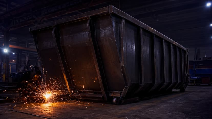 Sparks flying in a steel fabrication workshop